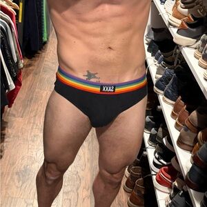 SAXX Men's Briefs with Colorful Waistband